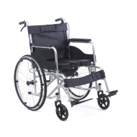 Кресло-коляска механическая MK-340 (FS609GC) с санитарным устр-вом и тормозами для сопровожд (46 см)
